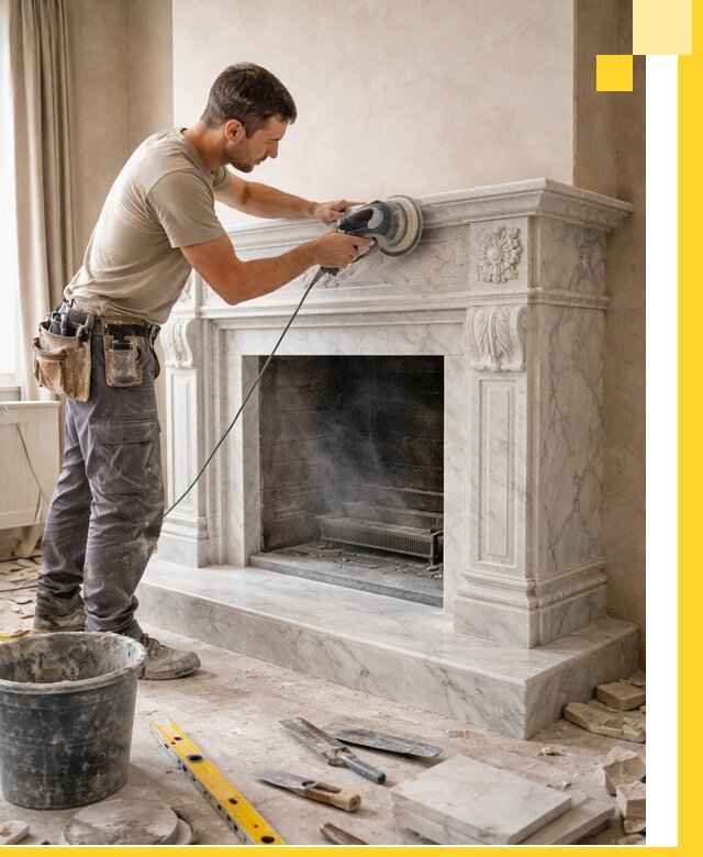 Изготовление и установка мраморных каминов в Ахтубинске под ключ