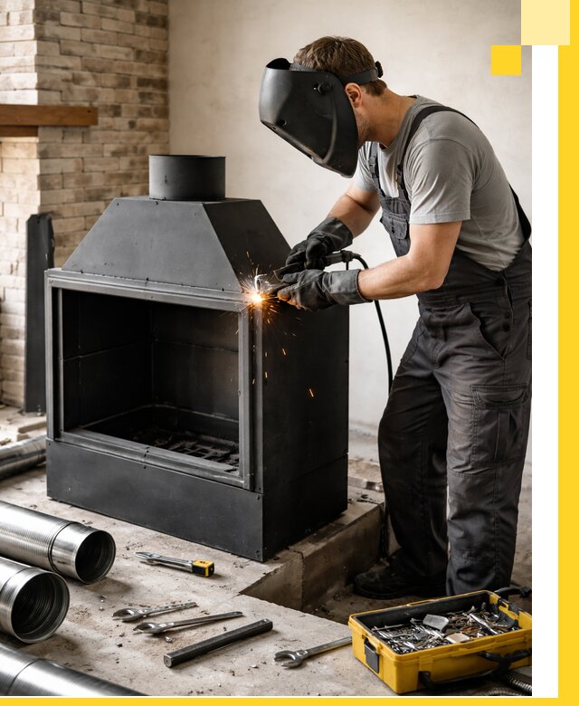 Продажа и установка металлических каминов в Ахтубинске под ключ