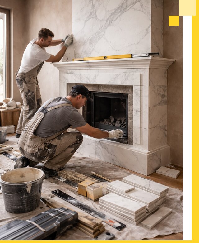 Отделка каминов в Ахтубинске качественные облицовочные работы