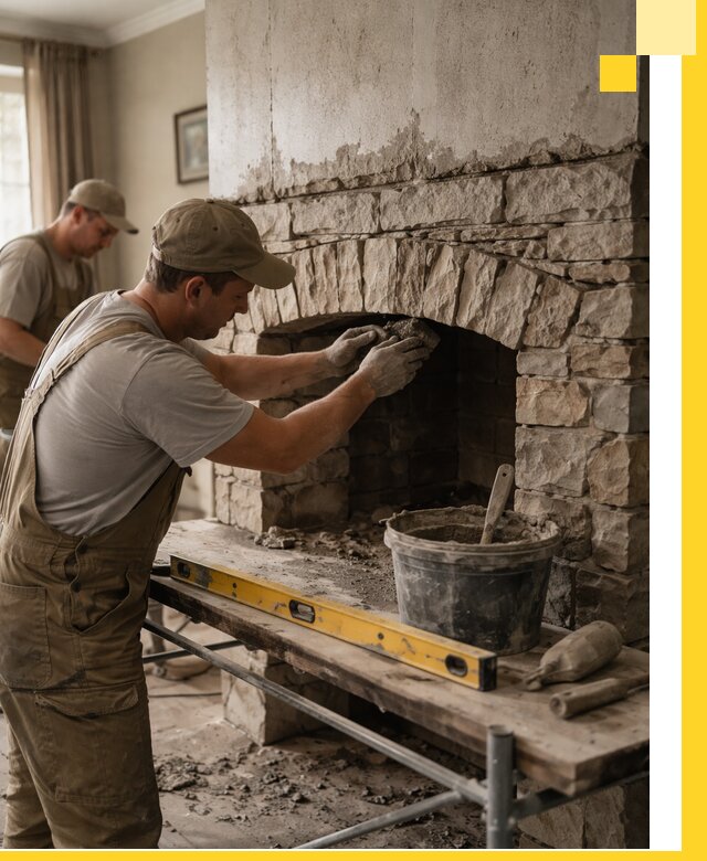 Изготовление каминов под ключ в Ахтубинске, монтаж и отделка