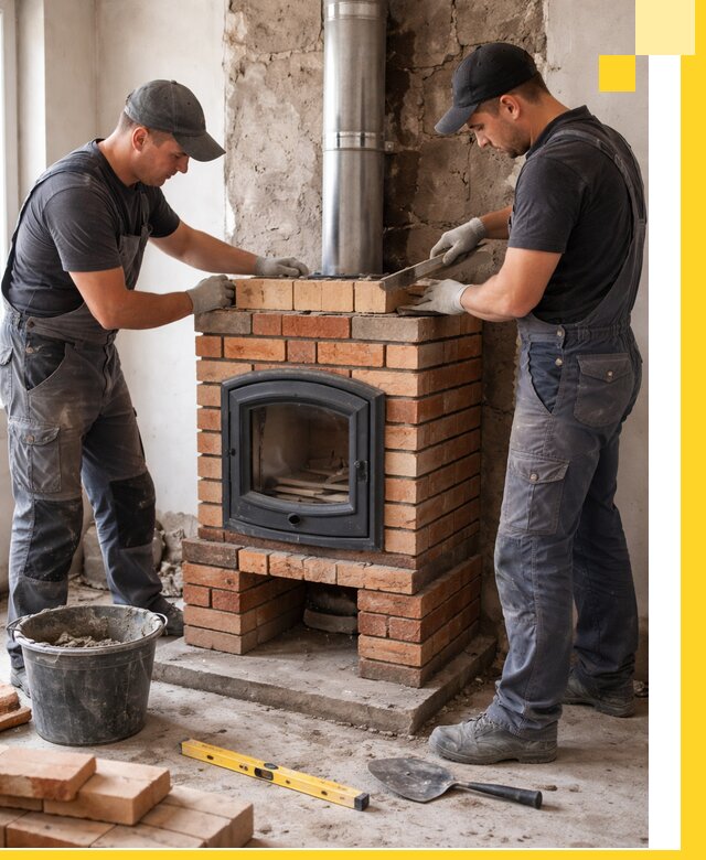 Монтаж печи камина под ключ в Ахтубинске с гарантией и пусконаладкой