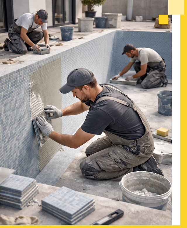 Облицовка бассейнов в Ахтубинске плитка мозаика гидроизоляция