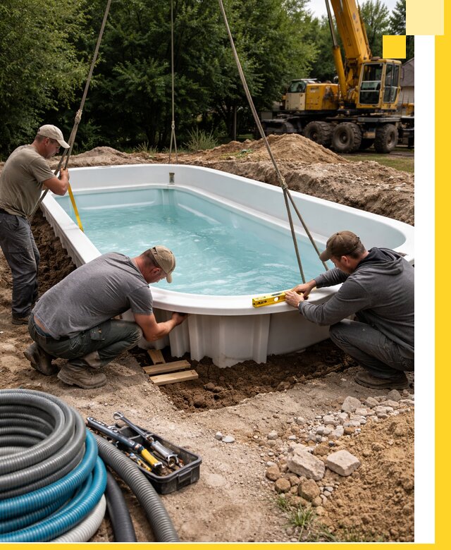 Установка и монтаж композитных бассейнов под ключ в Ахтубинске