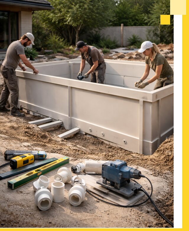 Установка полипропиленовых бассейнов под ключ в Ахтубинске