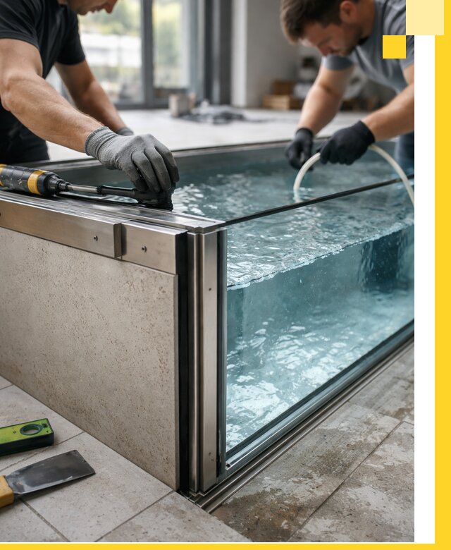 Проектирование и монтаж стеклянных бассейнов в Ахтубинске