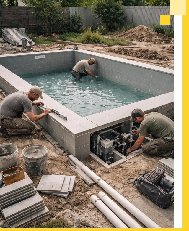 Строительство и монтаж бассейнов для дачи под ключ в Ахтубинске