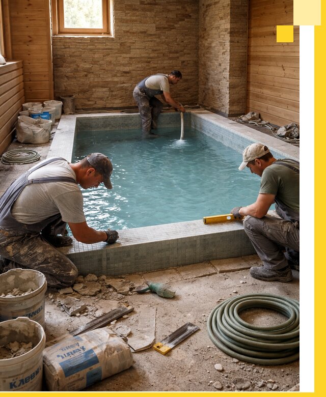 Проектирование и строительство бассейнов для бани в Ахтубинске