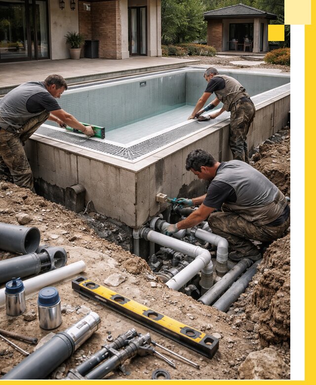 Строительство переливных бассейнов в Ахтубинске под ключ