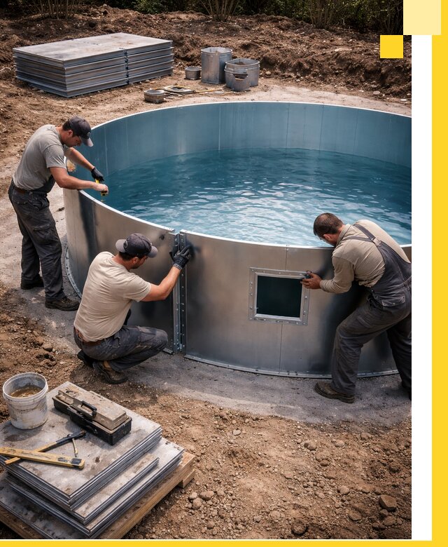 Круглые бассейны под ключ в Ахтубинске проектирование и монтаж