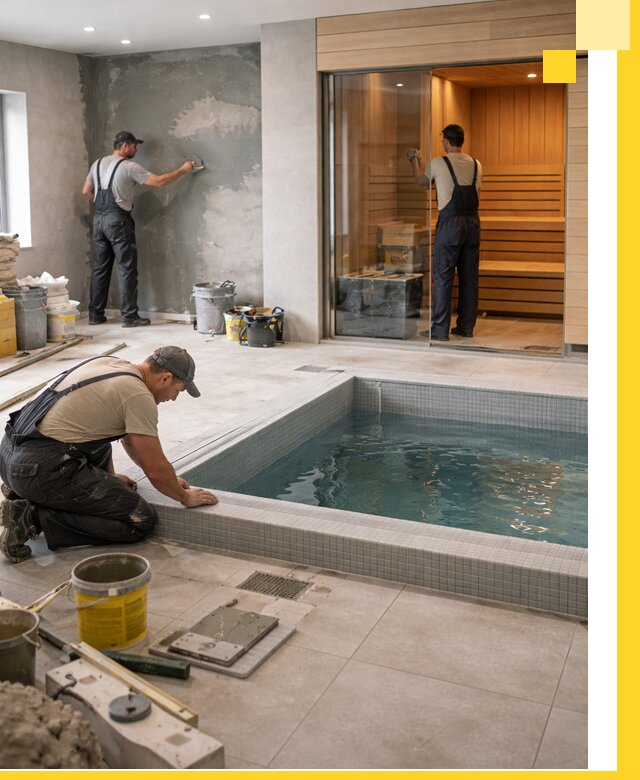 Проектирование и строительство сауны с бассейном в Ахтубинске