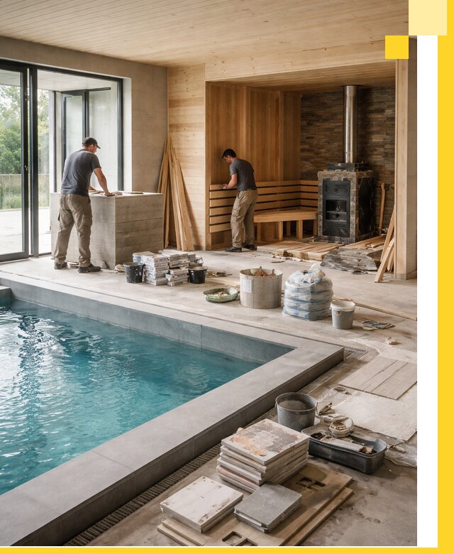 Проектирование и строительство бань с бассейном в Ахтубинске