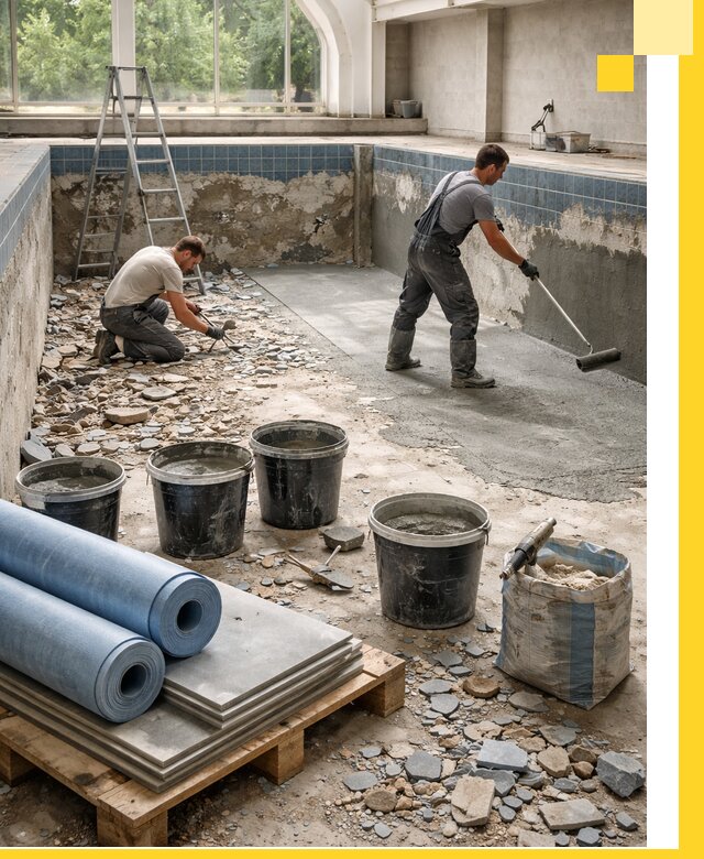 Реконструкция бассейнов в Ахтубинске: ремонт, гидроизоляция