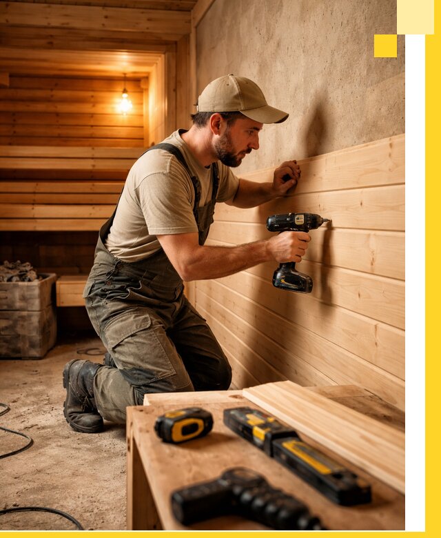 Профессиональная внутренняя отделка бани в Ахтубинске под ключ