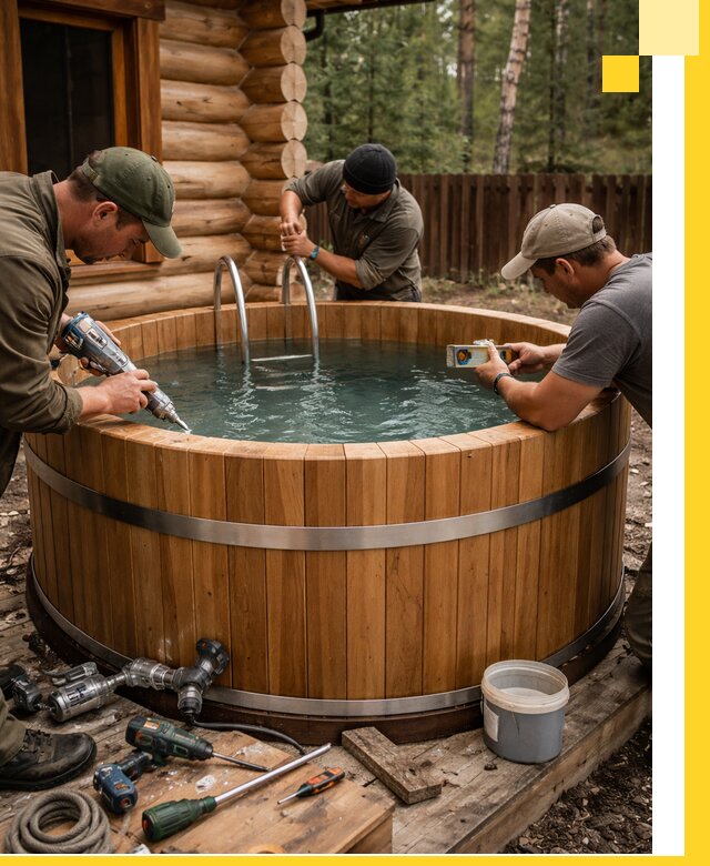 Строительство бань с купелью под ключ и отделкой в Ахтубинске