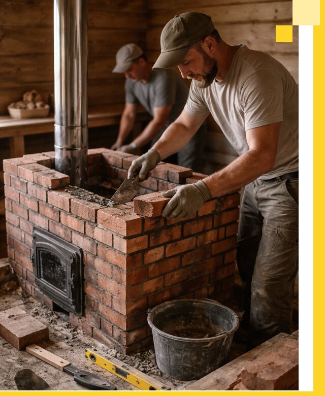 Кирпичные печи для бани под ключ в Ахтубинске, проект и монтаж