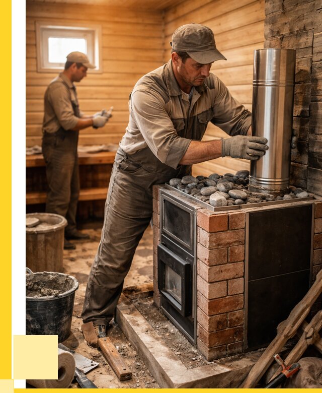 Монтаж печи в бане под ключ в Ахтубинске от 20710 р. | ЭриданХтб