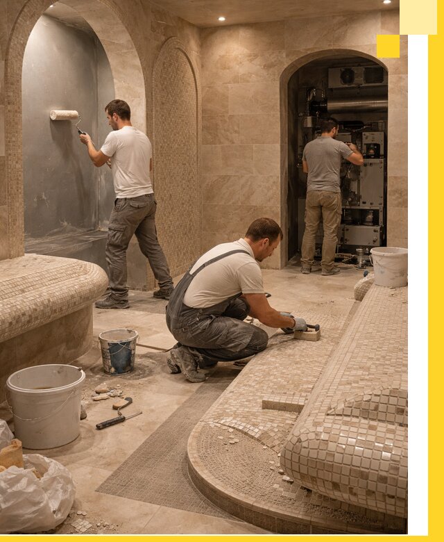 Строительство бани с хамамом и бассейном под ключ в Ахтубинске