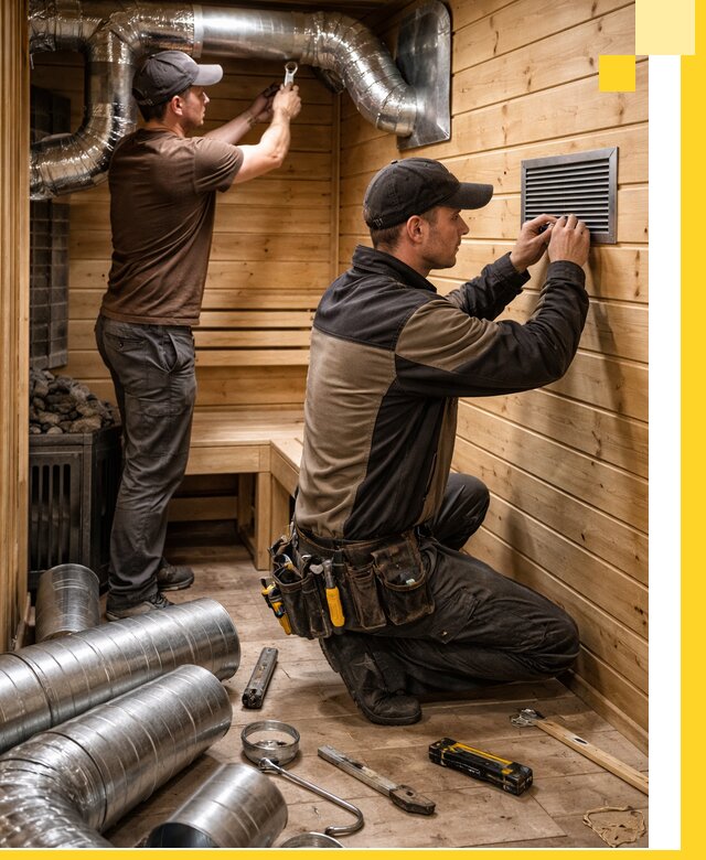 Проектирование и монтаж вентиляции бани в Ахтубинске под ключ