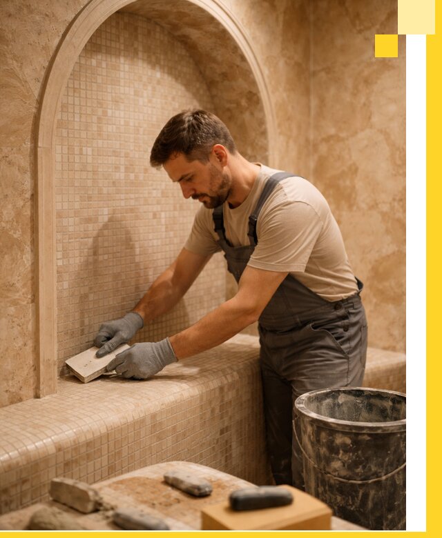 Профессиональная отделка хамамов с мозаикой под ключ в Ахтубинске