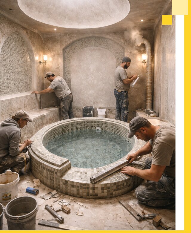 Профессиональное строительство хамама с бассейном в Ахтубинске под ключ