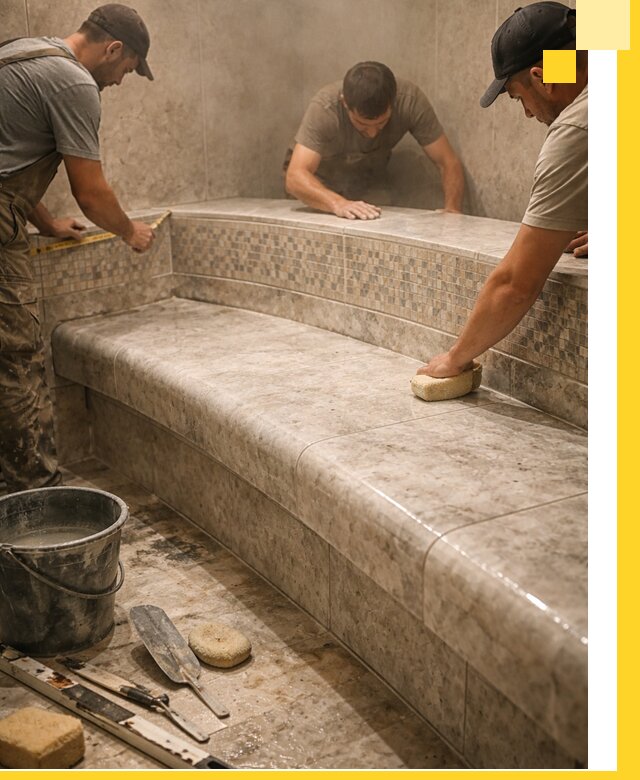 Изготовление и установка сидений для хамама в Ахтубинске